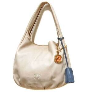 Loewe Viento One Shoulder Bag White Leather Charm